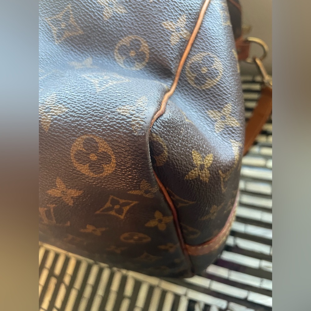 Louis Vuitton Brown Monogram Keepall Travel Duffle with Tan Leather Trim - Picture 6 of 12
